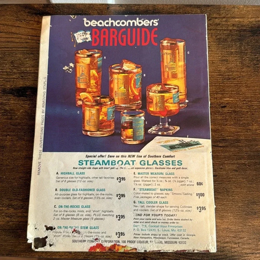 VINTAGE PAMPHLET BEACHCOMBERS BAR GUIDE COCKTAILS MANHATTAN GIMLET SCARLET OHARA